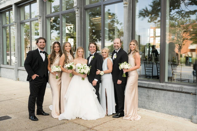 The Daughdrills celebrate the wedding of Wesley and Bailey Daughdrill. Pictured are (l-r) Austin Daughdrill and his wife, Anna Kate Daughdrill; Avery Daughdrill; Bailey and Wesley; Allison and Wes; and Ginny Daughdrill.