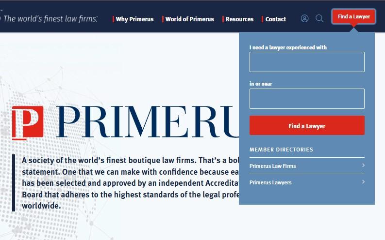 Primerus Website - Find a Lawyer